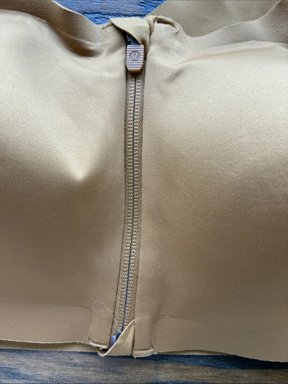 lululemon athletica Front-Zip Support Bra in Camel/Gold